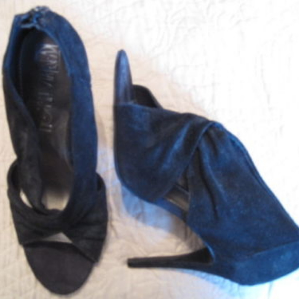 VIA NEROLI BLACK SUEDE STILETTO HEELS